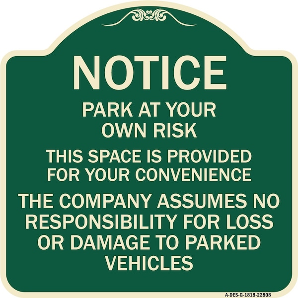 Signmission This Space Is Provided for Your Convenience the Company Assumes No Responsibility for, G-1818-22808 A-DES-G-1818-22808 - main